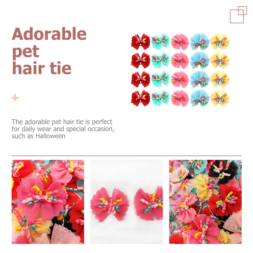 

20pcs Dog Hair Bows Halloween Themed Pet Hair Accessories For Small Medium Dogs Puppy Decorative Bowtie Headbands Party Photo
