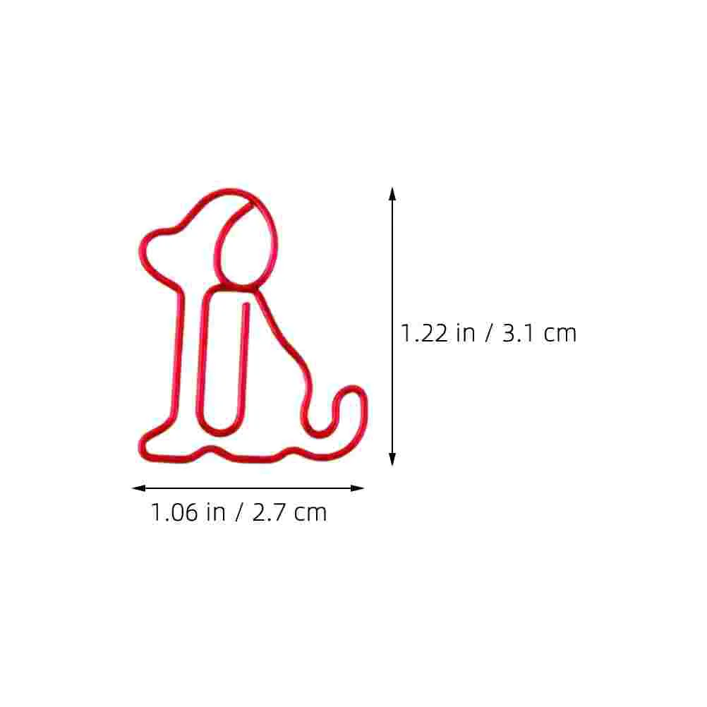 30 Pcs Dog Paper Clip File Clips Pin Bookend Decorative Paperclips Metal Mini Adorable