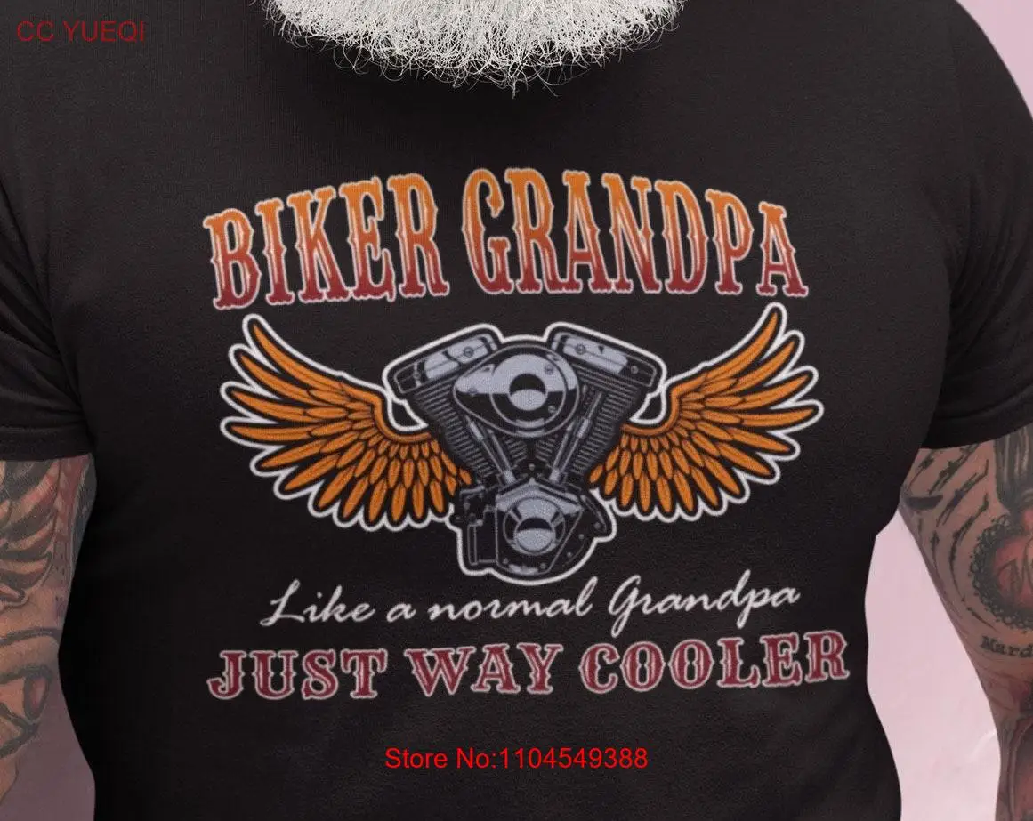 

Biker Grandpa Just Way Cooler T Shirt Funny Motorcycle s Dad long or short sleeves