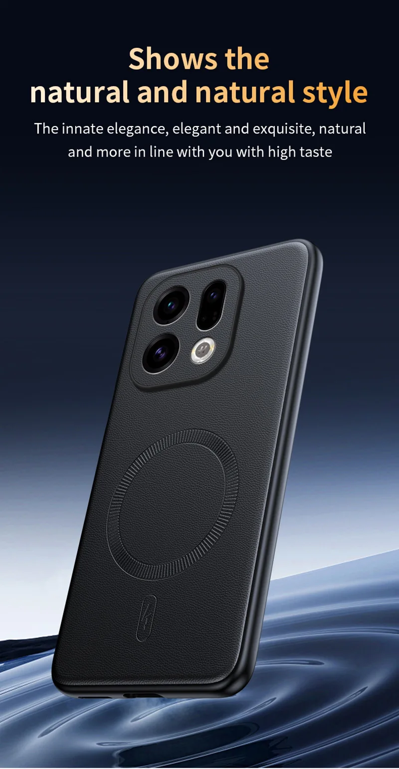 Für OPPO Find X9: Magnetische Lederhülle mit Schutzfunktion, Anti-Fingerabdruck, rutschfest, aus PC+TPU. – Detail 13