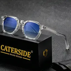 CATERSIDE Retro Punk Men Sunglasses Small Frame Square Personalized Design Sun Glasses Women Travel Party Business Festival Gift