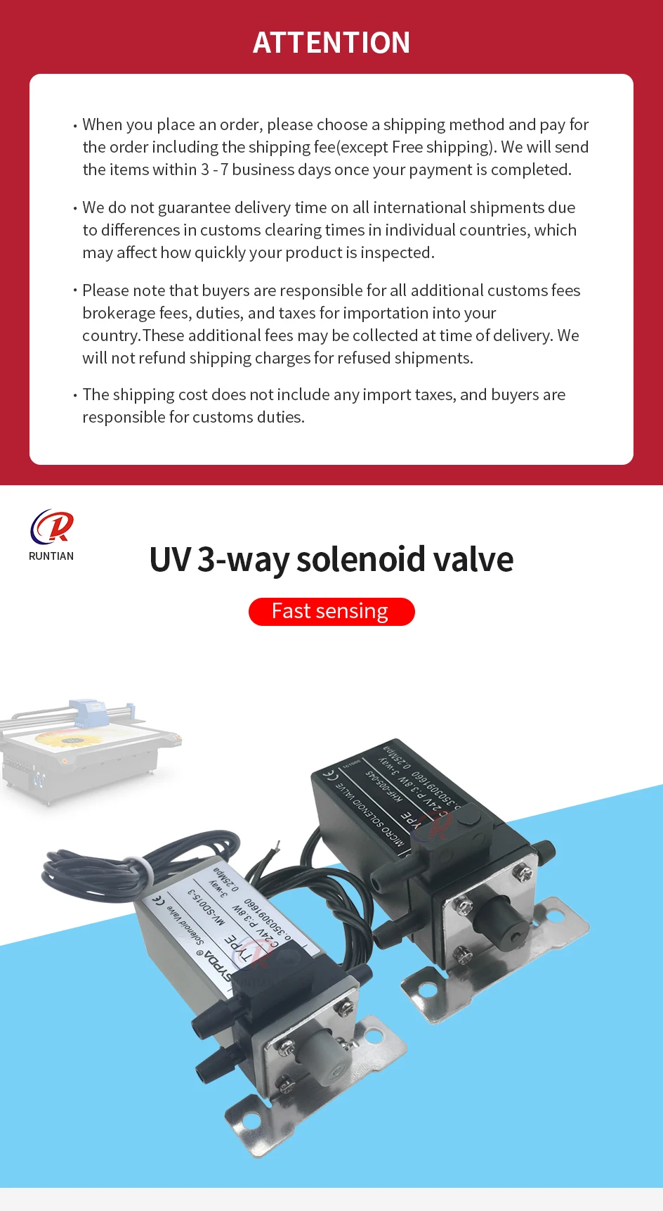 24 V 3,8 W Sypda Magnetventil Tintenstrahldrucker Magnetventil für Gongzheng UV Tintenstrahldrucker MV-SD015-3 KHF-005-045 – Detail 1