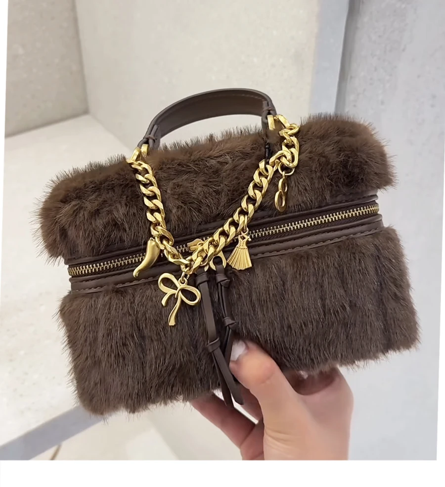 

Коробка-ведро, сумка на осень и зиму, сумки из искусственного меха, женская сумка через плечо, женские плюшевые сумки Bolsa Feminina Sac