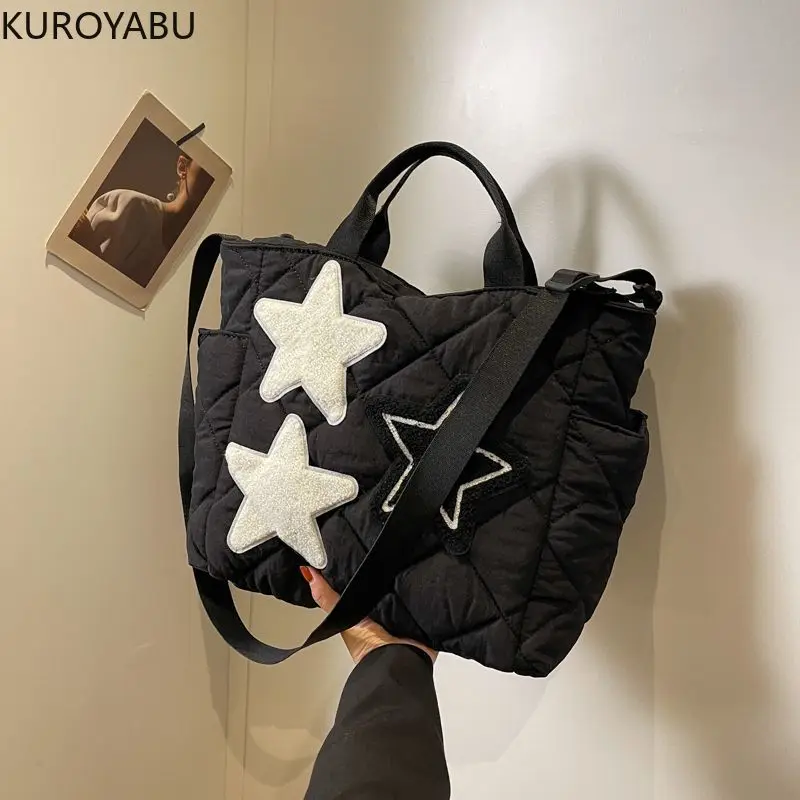 Fashion Casual Large Capacity Women Handbags Designer Star Shoulder Crossbody Y2k Bags Luxury Big Shopper Women Tote Bag 49A877