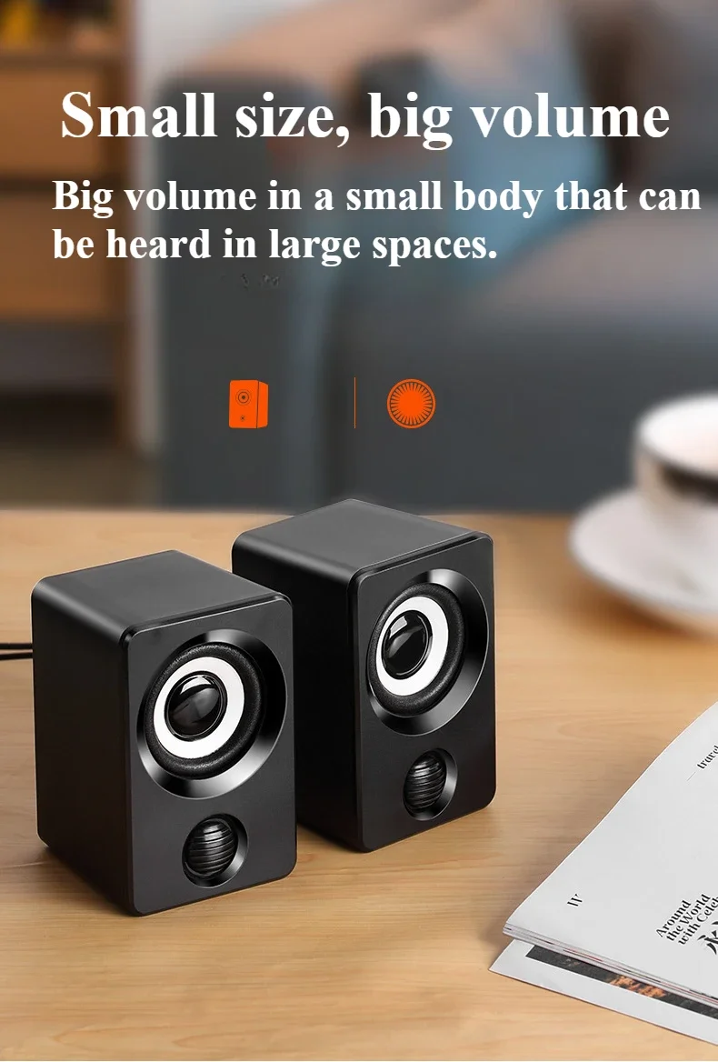 PC Speakers Computer Sound Box HIFI Stereo Microphone USB Wired with LED Light For Desktop Computer USB Speakers