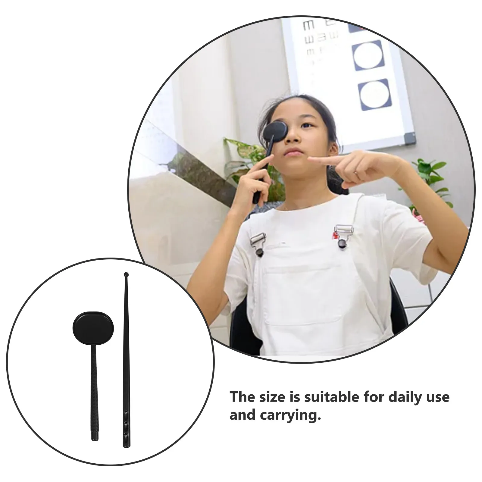 Fotografia 7: 8 peças Oclusor Ocular Manual Preto de Plástico para Oftalmologistas, Ortoptistas, Ferramenta para Exame de Visão em Optometria e Terapia