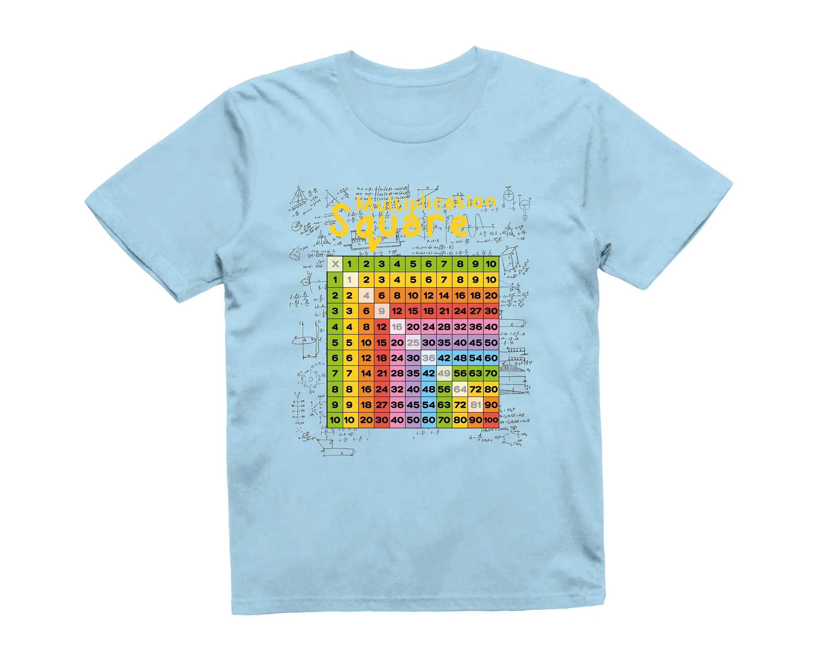 Number Multiplication Table Kids T Shirt Maths Science Education Times Learning