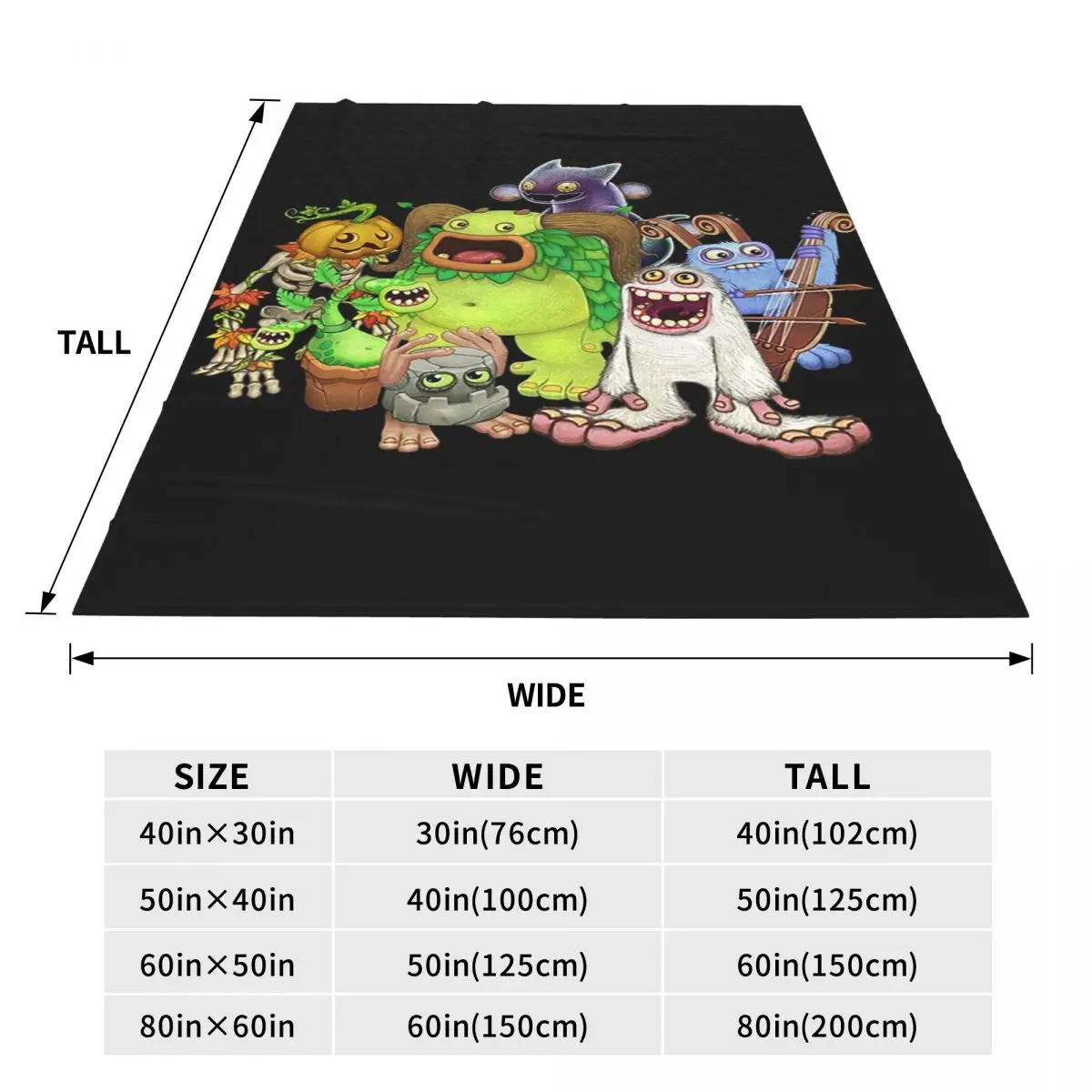 My Singing Monster Cartoon Blanket Flannel Sofa Throw Blanket Multi-function for Home Bedroom Travel Throws Bedspread Quilt