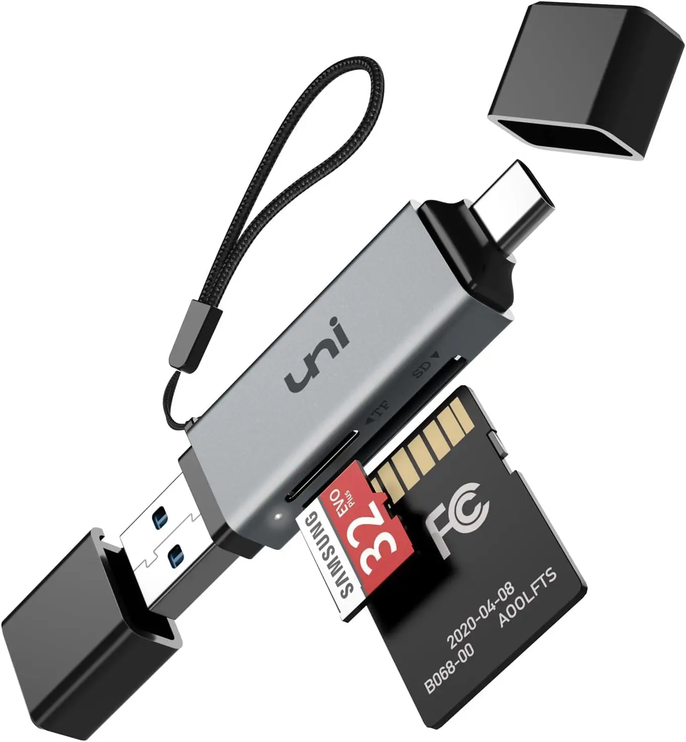 High-Speed USB-C to Micro SD Card Reader, Dual Slots for SD/Micro SD Cards, Compatible with MacBook/Android