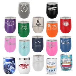 12 OZ Wine Coffee Mug Stainless Steel Vacuum Insulated Tumbler Leak Proof Thermo Beer Cup Thermal Bottle Wedding Gift Girl 350ml