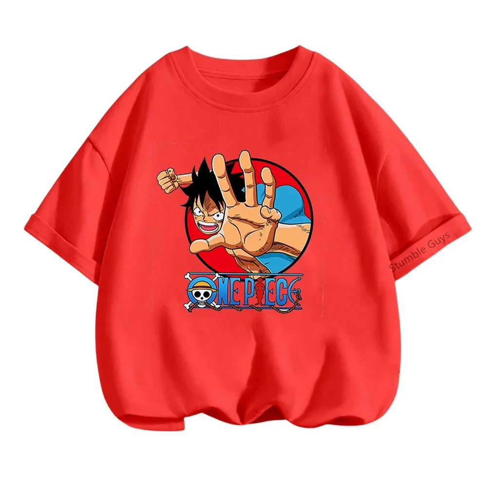 Heiße Anime ein Stück T-Shirt Sommer Teen Kurzarm Tops T-Shirts T-Shirt Kinder Jungen Kleidung Mädchen Ruffy T-Shirt Sonic Tops