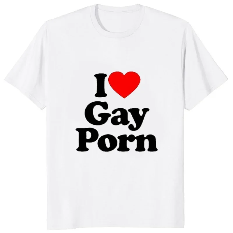 Humor Funny I Love Gay Porn Printed Mens T Shirts Casual Harajuku Fashion LGBT T Shirt Short Sleeve Streetwear Hipster T-shirt