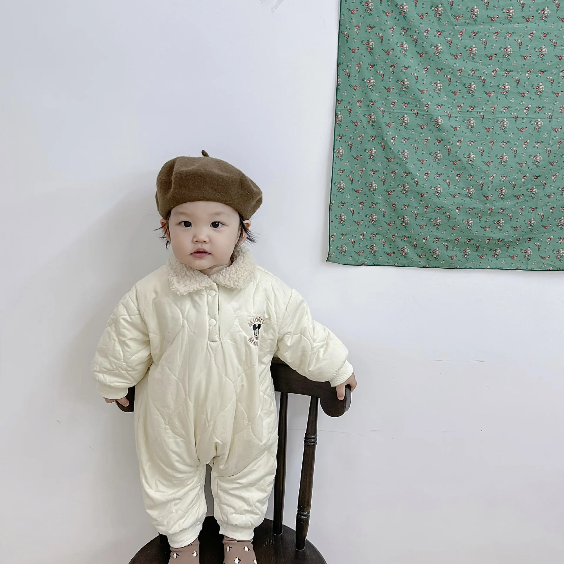 Baby Winter Clothing For Boys And Girls With Fleece Warm Long Sleeved One Piece Soft Baby Romper