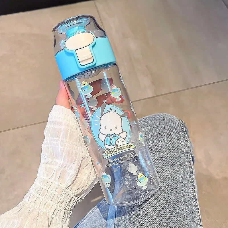 550ml Kawaii Sanrio Water Bottle Kuromi Cinnamoroll Cartoon Anime Glass Cup Sleeve Toys for Kids Kawaii Bottle Gift Water Cup