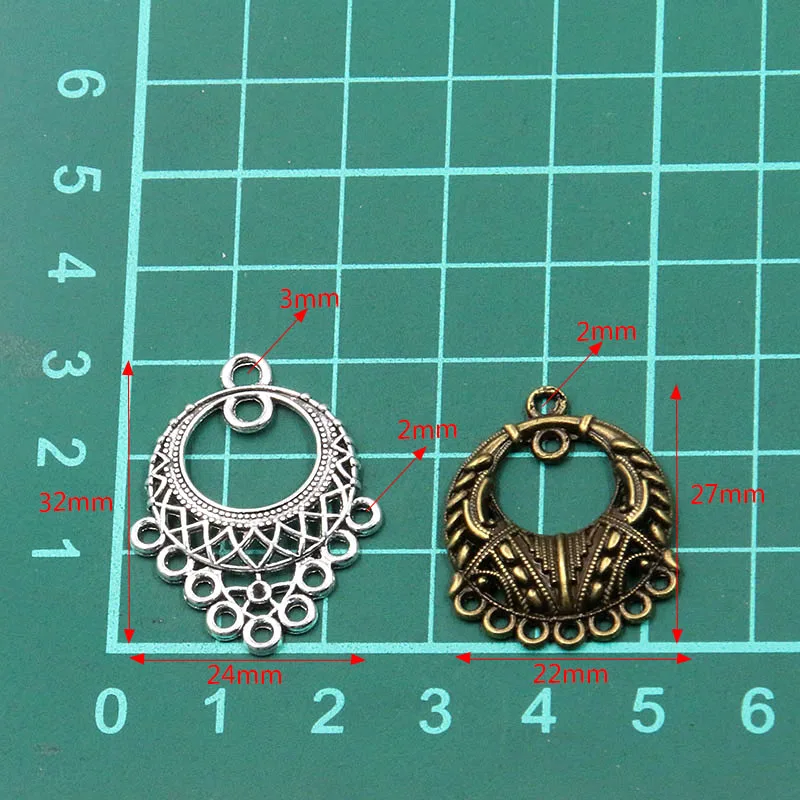 10Pcs 2 Styles 2 Color Zinc Alloy Necklace Charm Jewelry Fashion DIY Hollow Round Connector Pendant For Marking Find