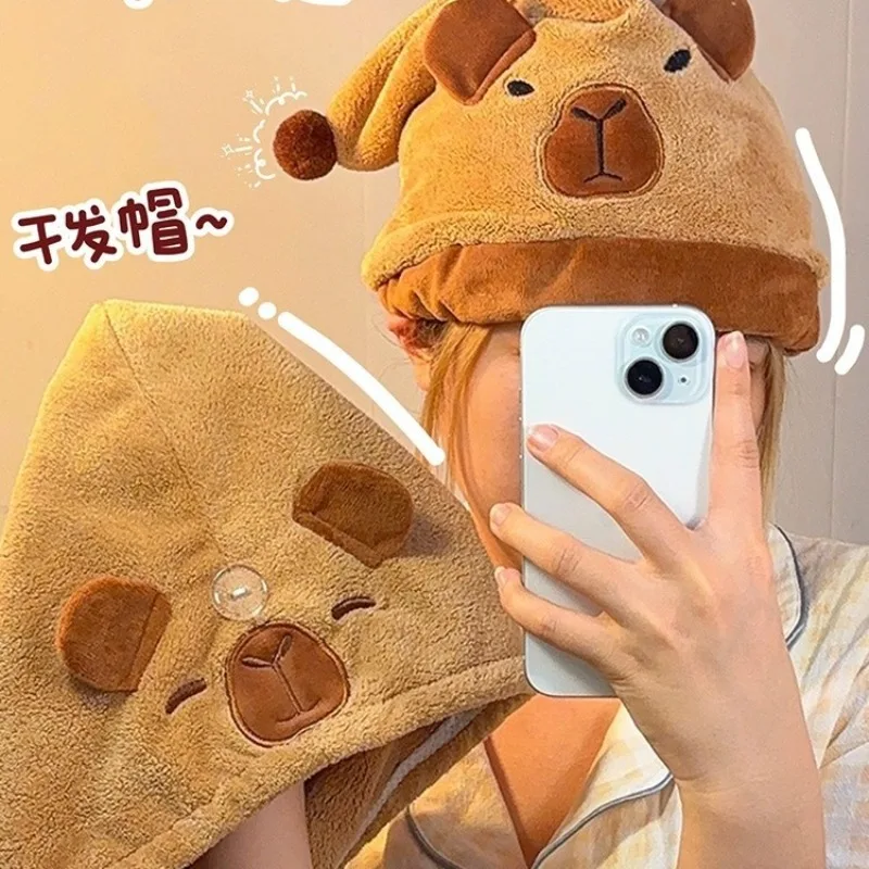 Capybara Hair Drying Hat Quick-dry Hair Towel Cap Water Hat Bath Hat Towel Cap Super Absorption Hair Dry Cap