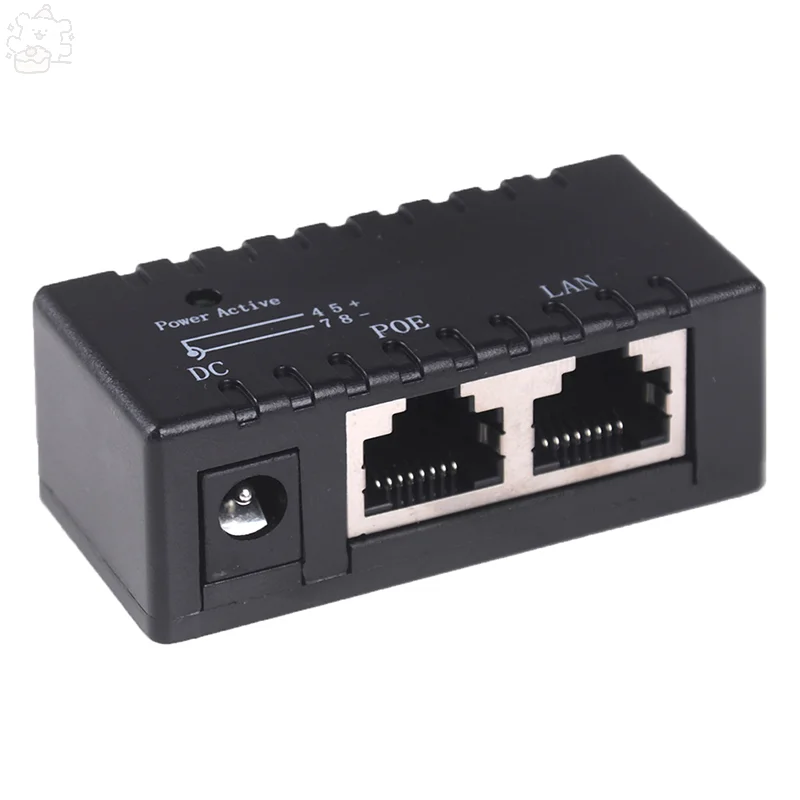 Divisor de injetor PoE para câmera IP CCTV, interface RJ45 compatível