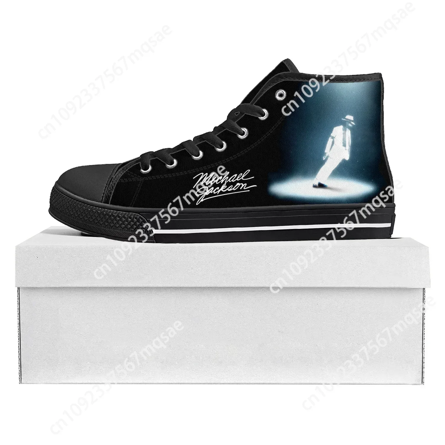 

Michael Jackson Pop Singer Dancer High Top High Quality Sneakers Mens Womens Teenager Canvas Sneaker Couple Shoe Custom Shoe