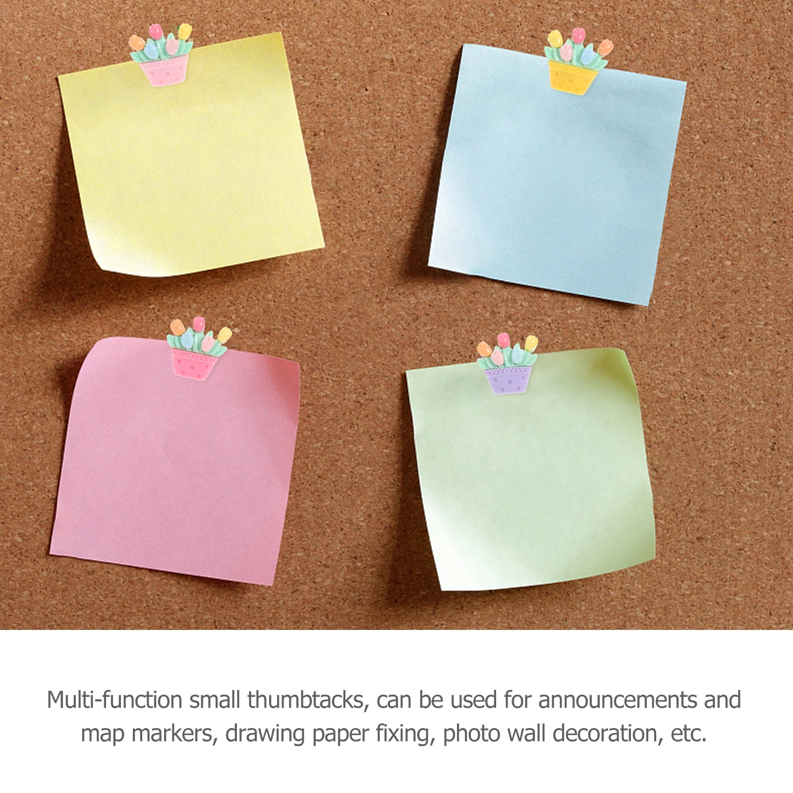 

20Pcs Convenient Pushpins Flower Shaped Thumb Tacks Bright Color Design Home Supply Desk Accessories Thumb Tacks