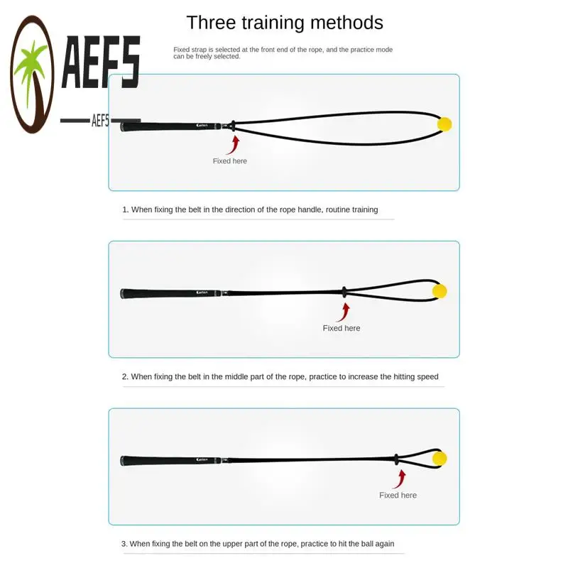 

AEF5-Caiton Golf Swing Practice Rope Fitness Exercise Beginner Posture Corrector Adjustable Practice Golf Training Aids