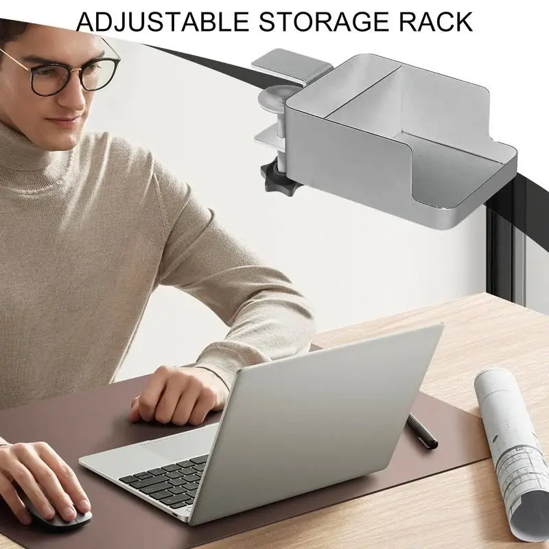 Clamp On Desk Organizer Storage Desk Clamp Vertical Space-Saving Non-Slip Multifunctional Adjustable Organizer Rack For Standing