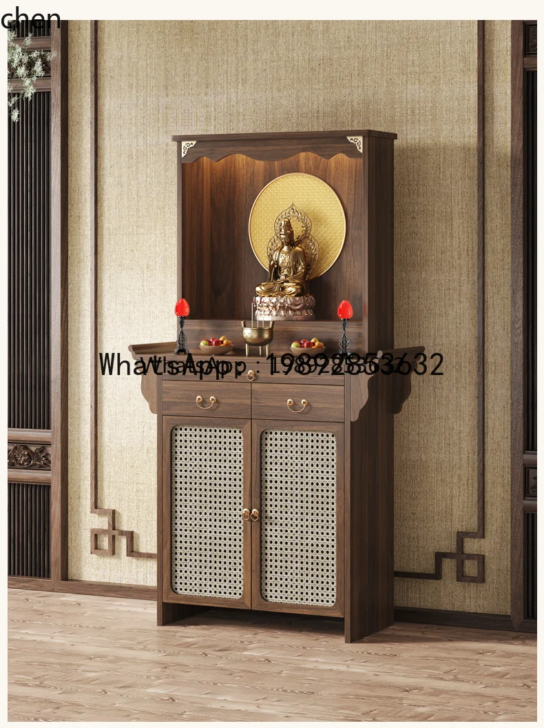 X8 solid wood shrine cabinet God of Wealth Shentai incense case stand cabinet Bodhisattva offering table