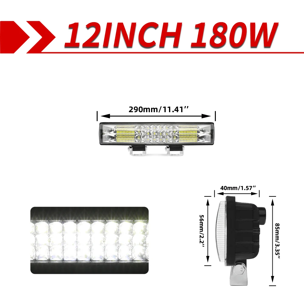 CO LICHT 12 "20" 26 "32" 40 "LED Lichtbalk 3-Rijen 90000LM Flood Spot Offroad LED Rijden Licht voor Pickup Truck SUV ATV UTV Boot 4x4