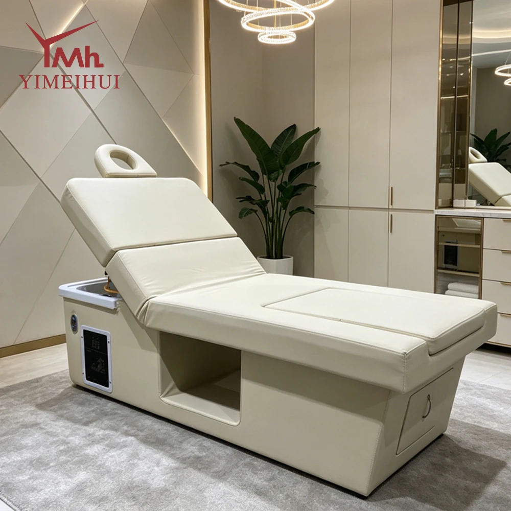 Modern Luxury Multi-functional Spa Table Electric Facial Massage Shampoo Bed for High-end Beauty Salon & Clinic