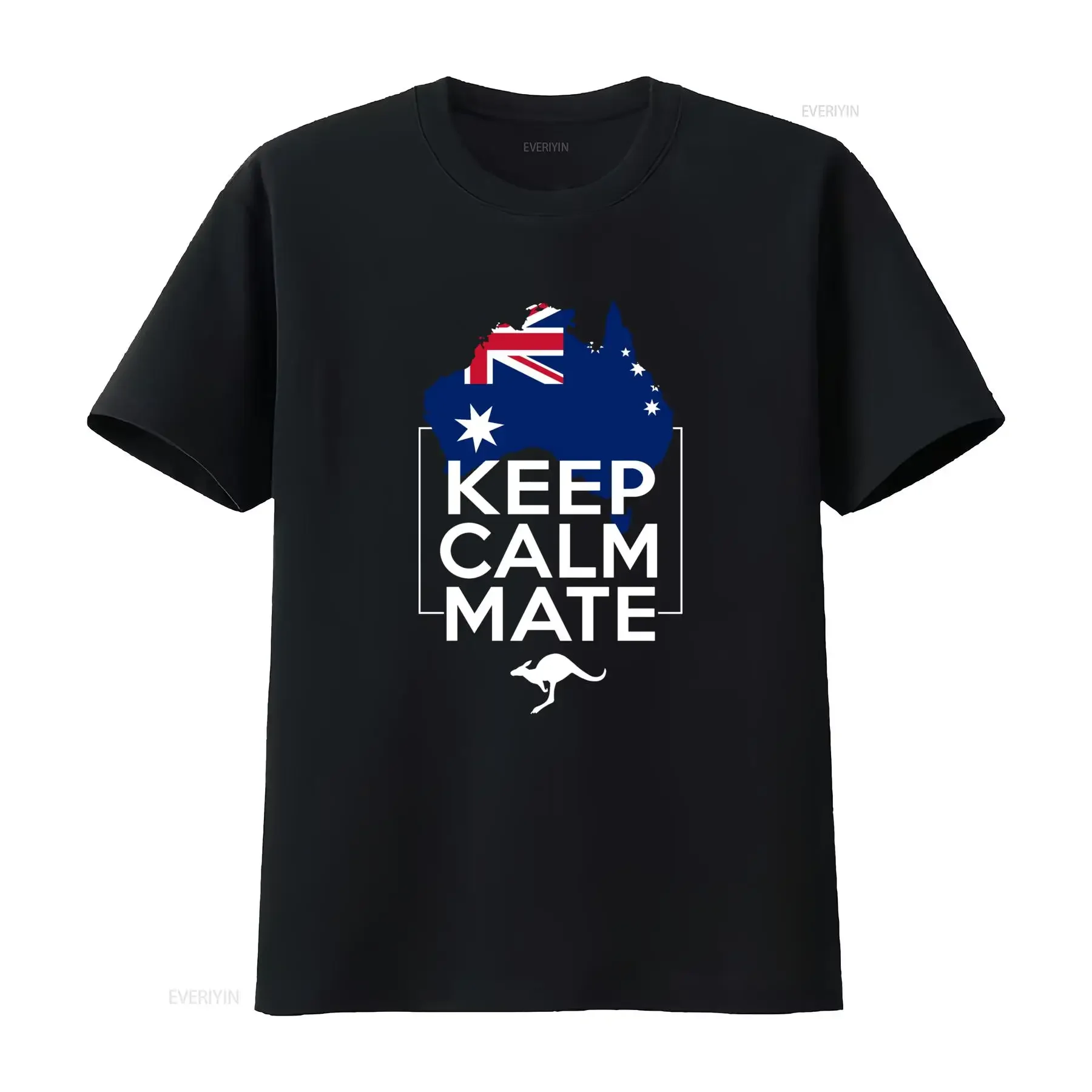 Australia Accent T Shirt with Country Flag and Keep Calm Mate Design Perfect Australian Souvenir vintage Washed