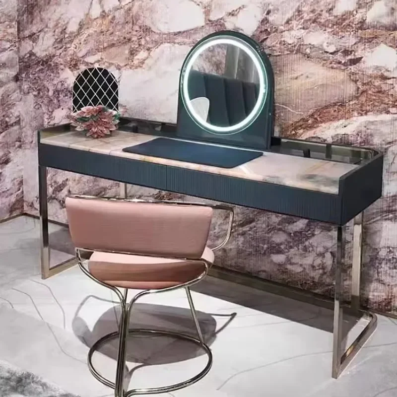Light luxury marble dresser, bedroom girl pink slate dresser