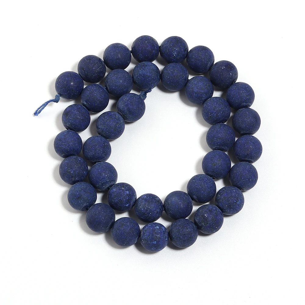 1 Strang/Lot 4/6/8/10/12 mm mattierte Lapislazuli-Steinperlen, runde lose Abstandsperlen für die Schmuckherstellung, DIY-Halskette, Armband