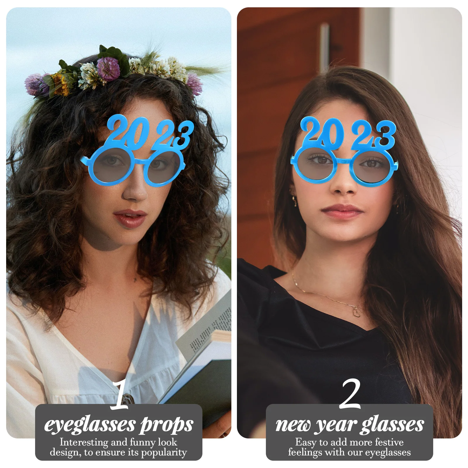 

Digital Glasses 2023 New Year Party Eyeglasses Props Funny Material Safe Stylish Costumes Accessories