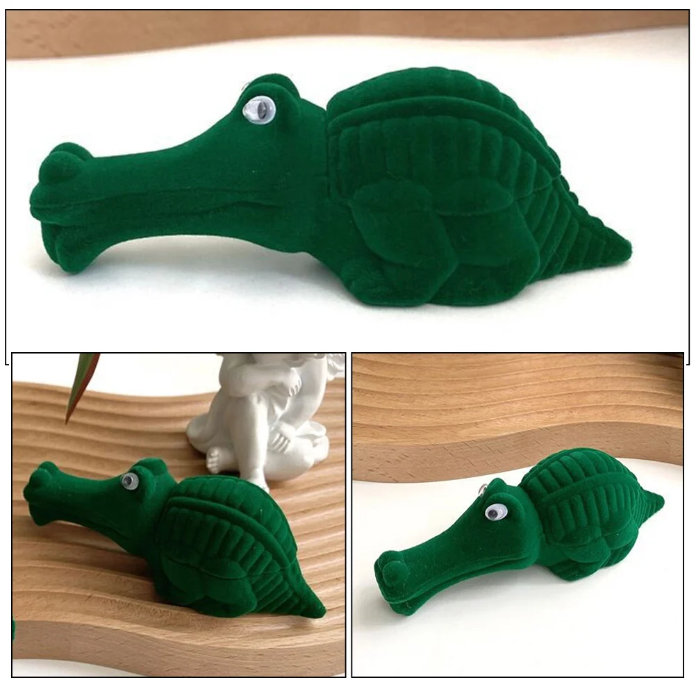 

Cute Alligator Jewelry Box Creative Design Cartoon Style Lightweight Small Size Ideal for Earrings Rings Necklaces Home Decor