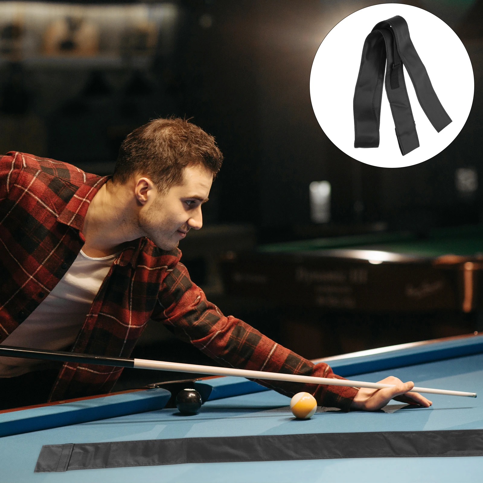 

Pool Cue Bag Billiard Sleeve Rod Pouch Folding Snooker Stick Pu Billiards Storage