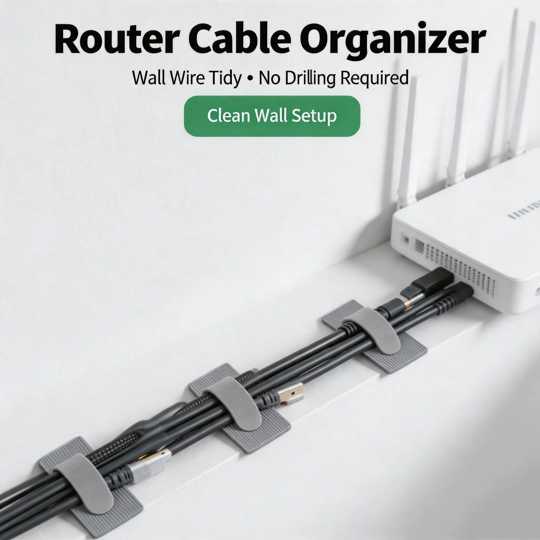 Self Adhesive Reusable Cable Ties Adjustable Cord Organizer Hook and Loop Straps for Desk Wire Management Office Home Rope Tie