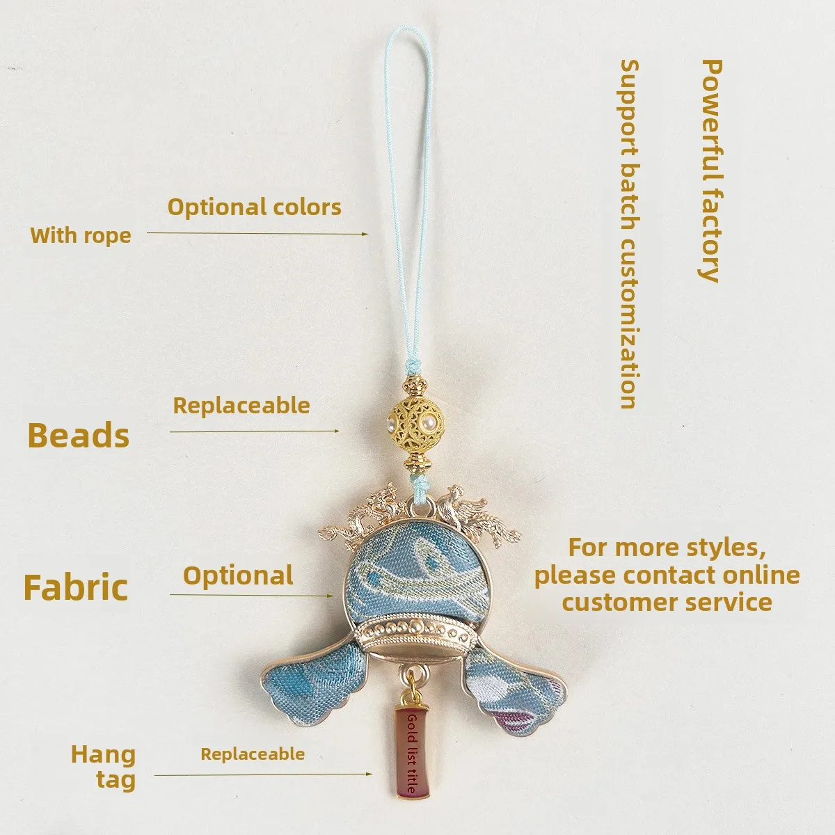 Exquisite Chinese Style Handmade Song Brocade Champion Scholar Hat Pendant Good Luck Blessing Academic Success Keychain Phone