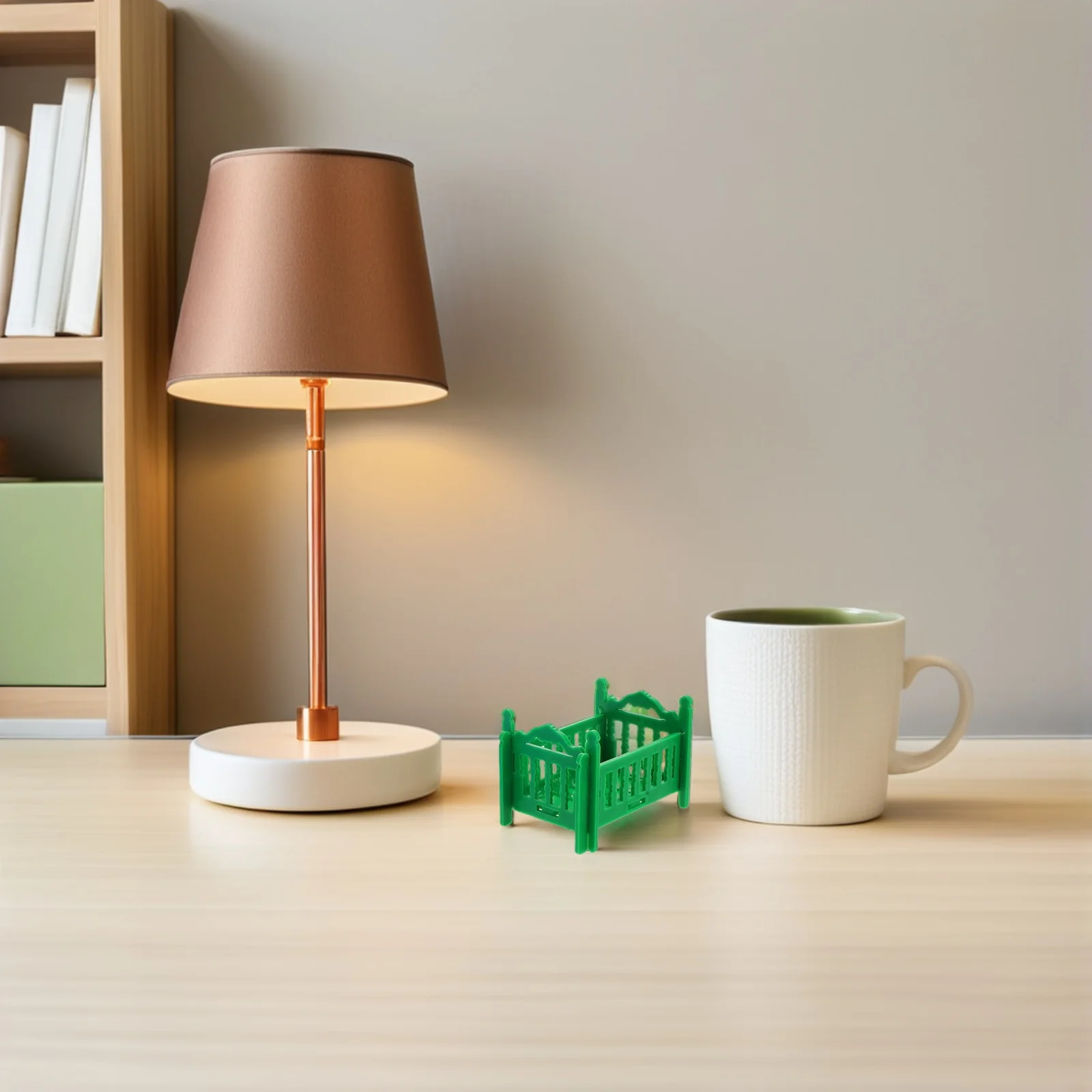 Meubles de maison en plastique, 18 pièces, Mini berceau, maison de poupée Vintage, Simulation pour enfants