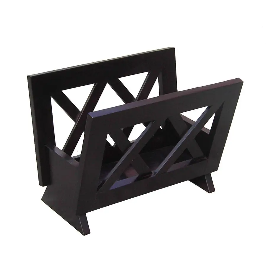 

Contemporary Wood Magazine Rack, Black