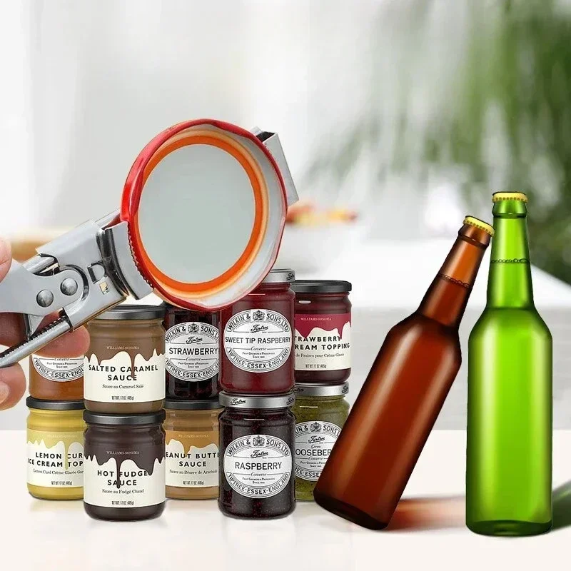1pcs New Wine Opener  Easy Use Non-slip Stainless Steel Can Opener Adjustable Bottle Opener for Kitchen Accessories image 2