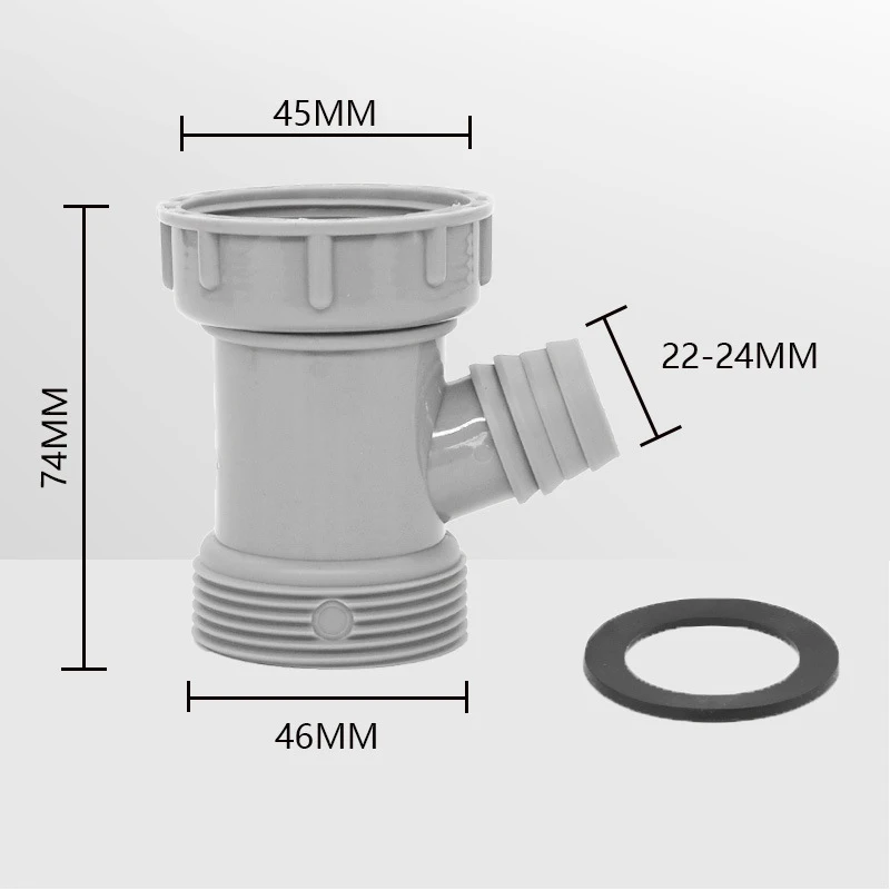 Sink Drain Pipe Adapter Y Shaped Kitchen Basin Sewer Branch Drainage Water Pipe Three Links Head Sink Connector Accessories