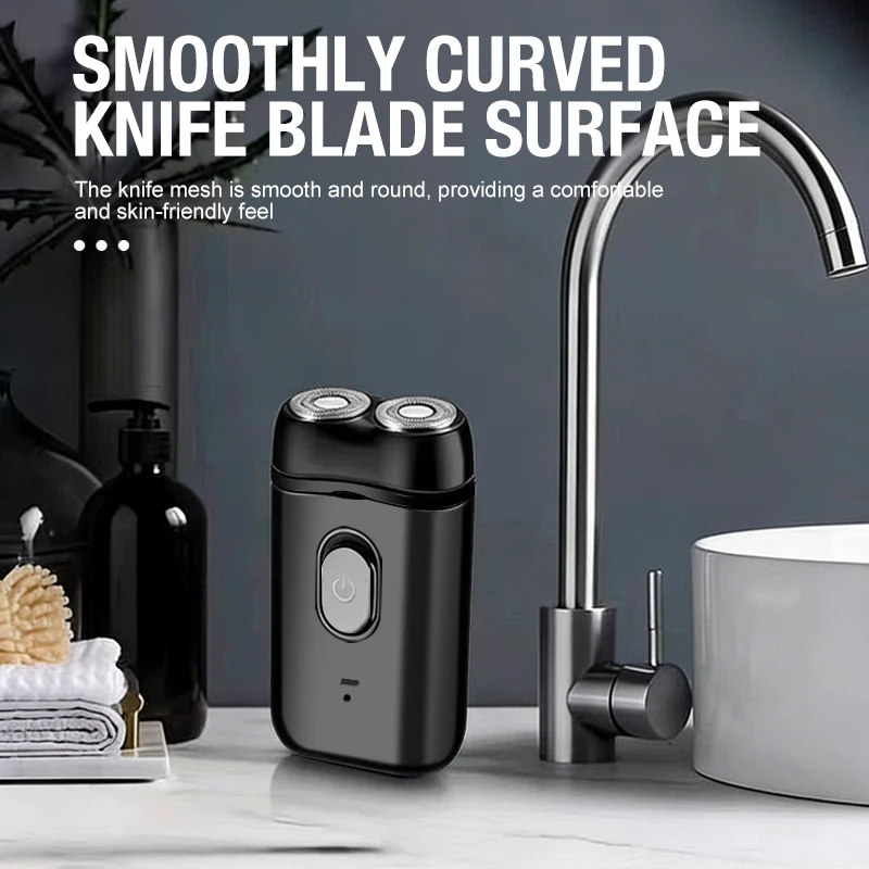 Men Shaving Tool Usb Rechargeable Portable Electric Shaver for Men Waterproof Mini Travel Rotary Razor