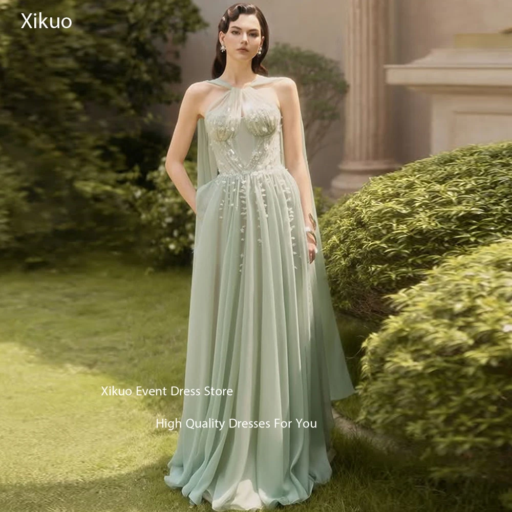 فستان سهرة من Xikuo Fairy Mint Green تول على شكل حرف A لحفلات الزفاف فستان صيفي على شكل قلب مزين بفساتين الرقص للحفلات الراقصة حسب الطلب #1