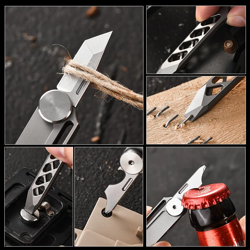 Brecheisen aus Titanlegierung, tragbares multifunktionales Brecheisen, Outdoor Survival Camping Selbstverteidigung EDC Utility Tool zum Wandern