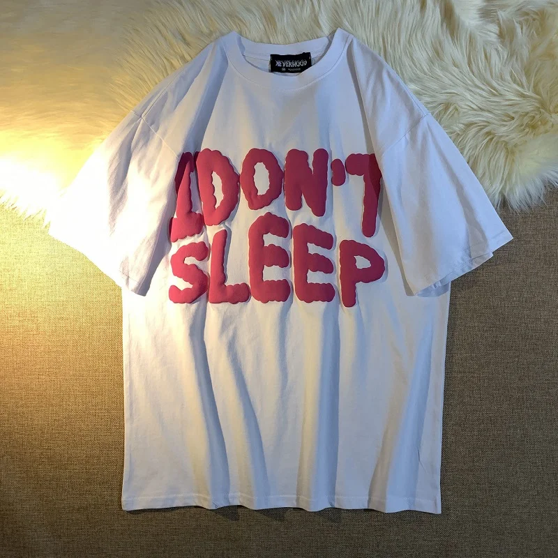 أعلى المرأة الشارع الحلو وجميل الكرتون جولة الرقبة قصيرة الأكمام تي شيرت إلكتروني الطباعة فضفاضة عارضة أعلى تي شيرت المعتاد