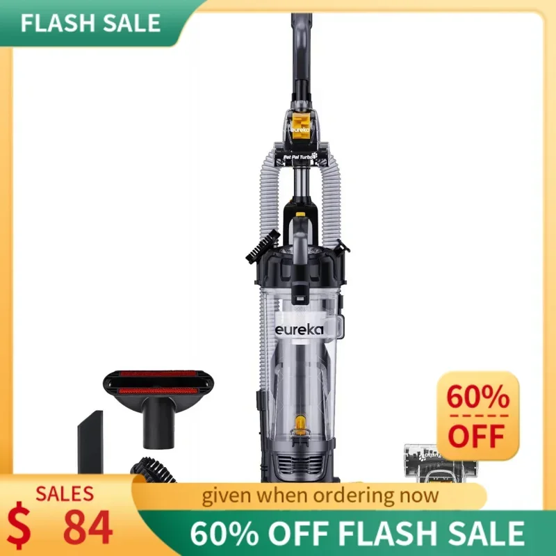 

QWEUREKA PowerSpeed Lightweight Powerful Upright Vacuum Cleaner for Carpet and Hard Floor,Pet Turbo,Black,Yellow