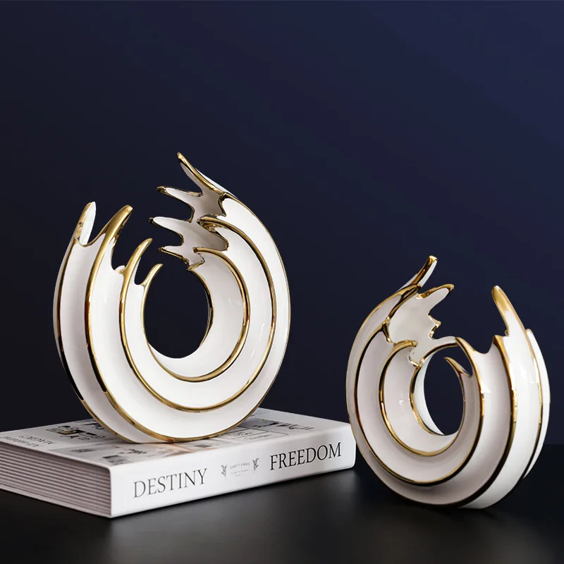 

Скандинавская керамическая ваза, современный декор для гостиной, минималистичный круглый роскошный волнистый цветок, украшение для дома