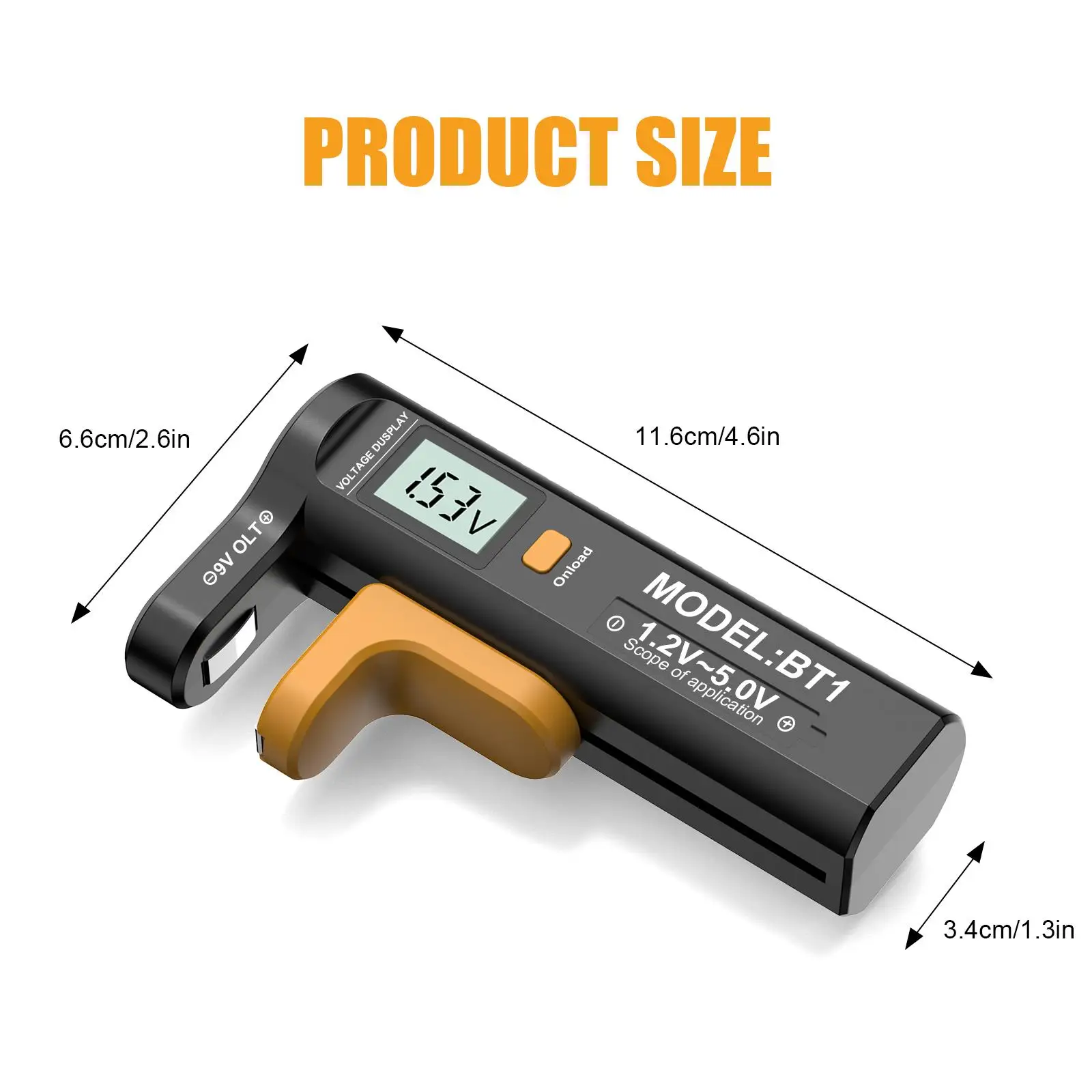 Digital Battery Tester Multipurpose Portable Battery Checker for AAA AA 9V