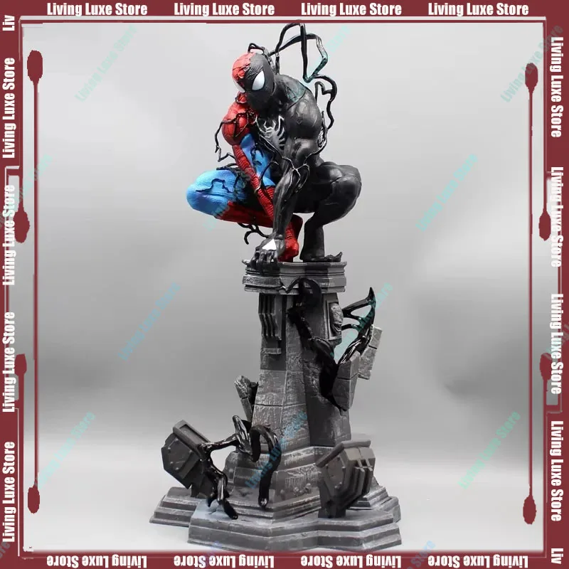 Spider Man Venom Figurine Spiderman Venom Symbiote Anime Figure with Light Pvc Desk Decor Statue Model Doll Collection Toy Gifts