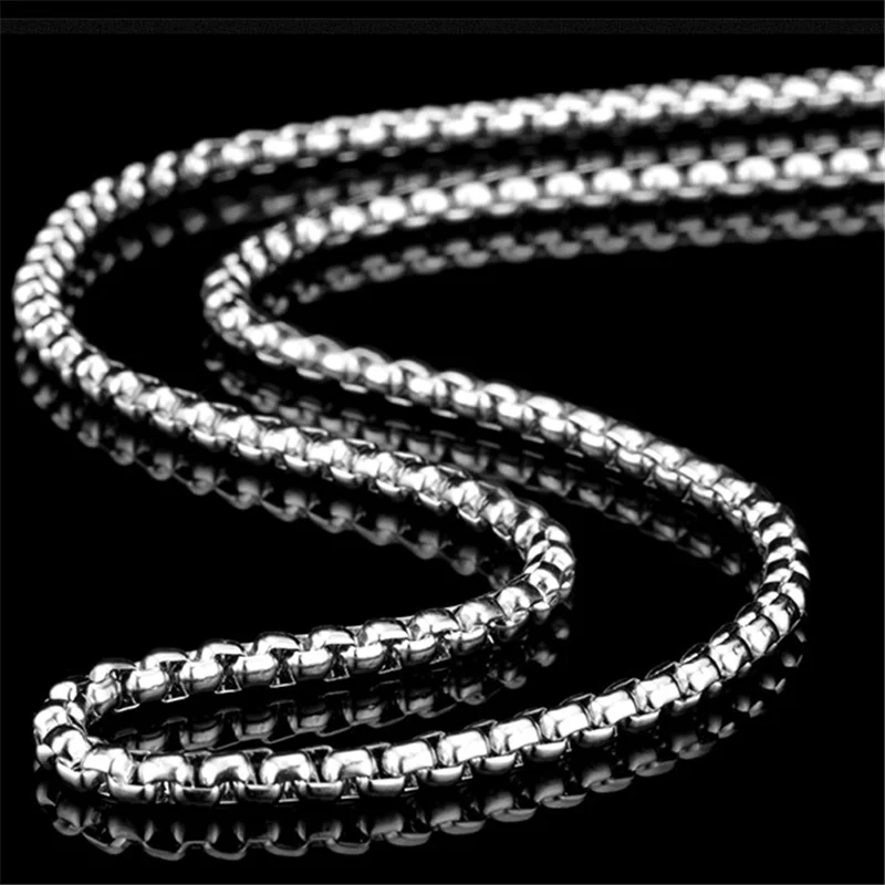 Twist 2.5mm-4.5mm Box Necklace 316L Stainless Steel Jewelry  Waterproof Men Women Box Chain