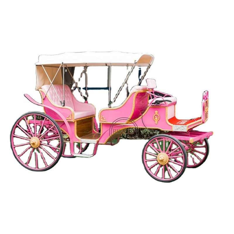 Princess Cinderella Pumpkin Car Luxury Horse Saddle Royal Golden Carriage Wedding Carriage